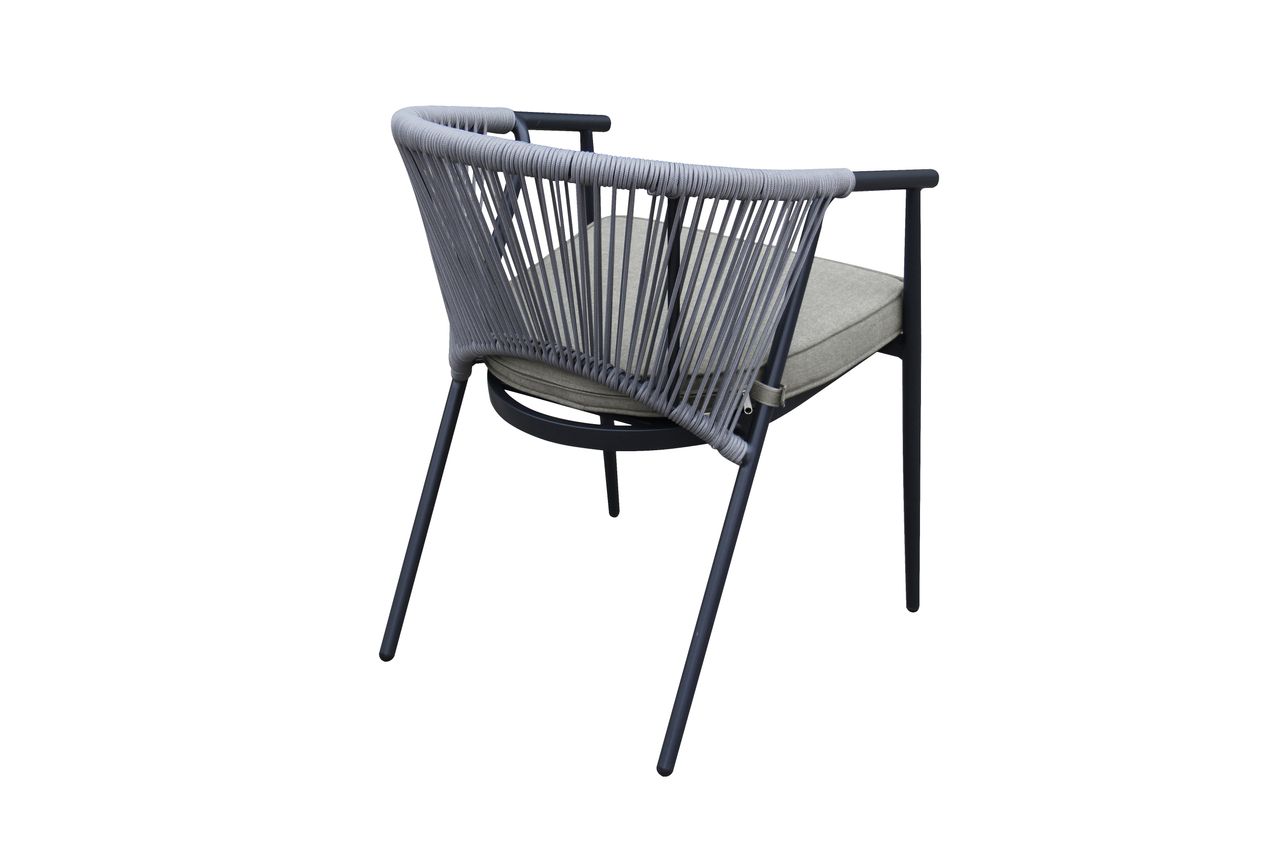 Happy Home Happy Home 5 tlg. Dining Set HGS54-GRA mit Sitzkissen in grau und beige