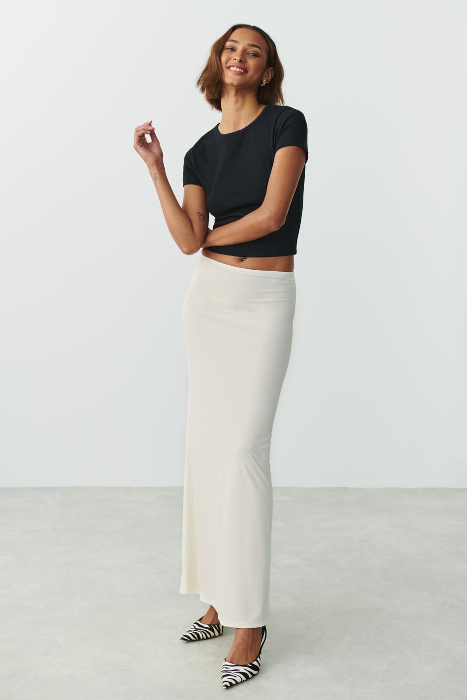 Low waist maxi skirt