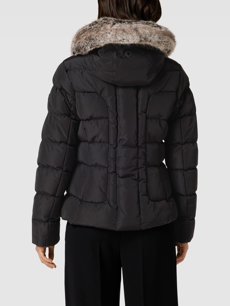 Steppjacke mit Webpelzbesatz Modell 'ASTORIA' in schwarz