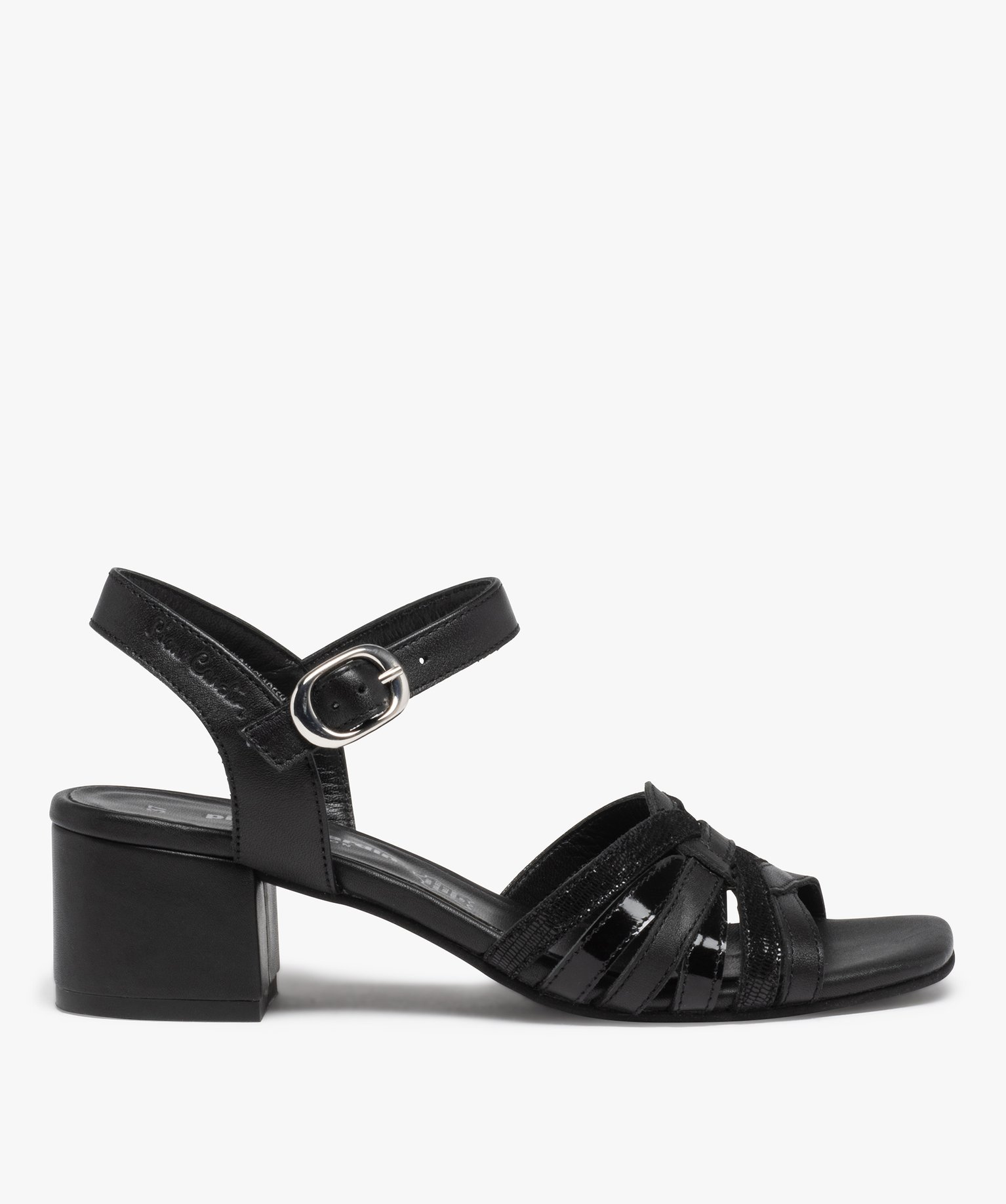 Sandales femme dessus fines brides en cuir – Pierre Cardin noir | GEMO