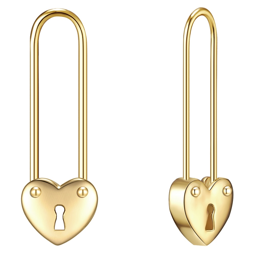 Glanzstücke München Boucles d'oreille en argent Épingle de sûreté/Coeur Argent sterling en Or jaune Boucles d'oreilles