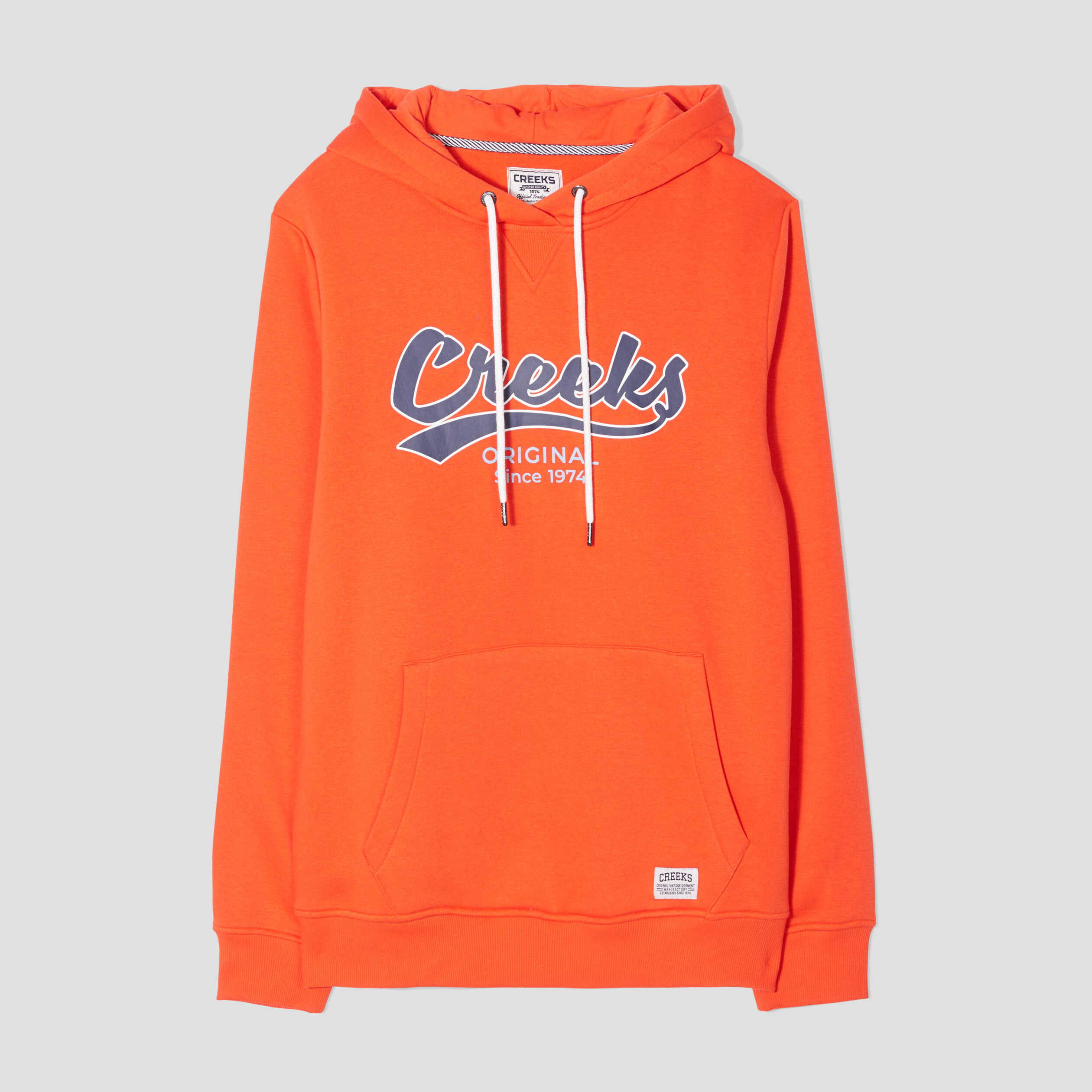 Sweat à capuche hoodie Creeks orange homme | La Halle