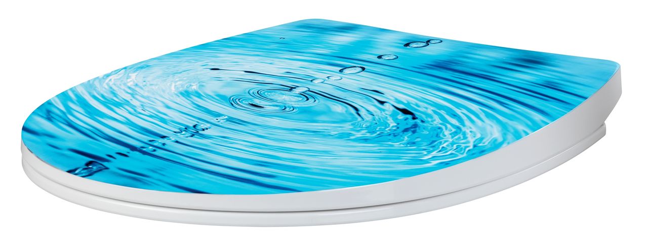 Wenko Toilettensitz Droplets Hochglanz, WC-Sitz mit Absenkautomatik, Schnellbefestigung