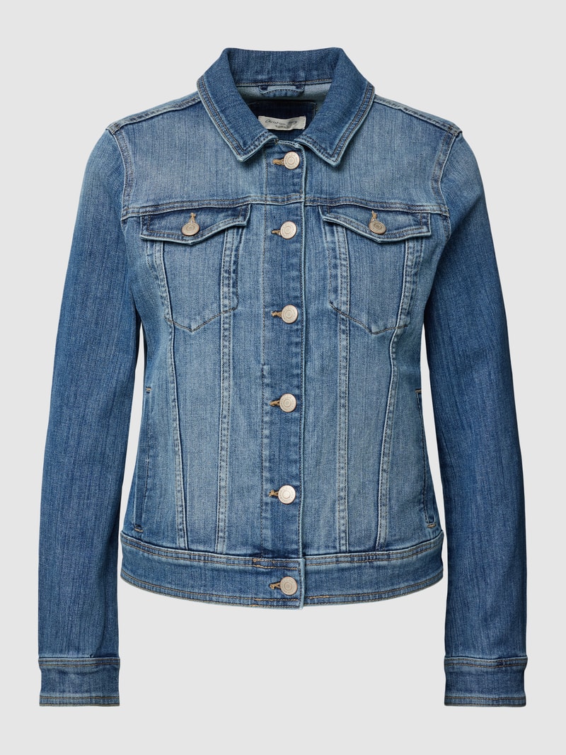 Jeansjacke mit Umlegekragen in blau