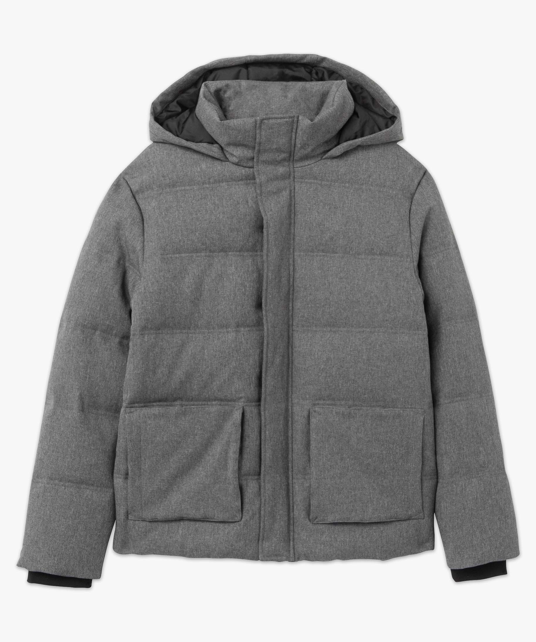 Blouson homme matelassé avec capuche gris | GEMO