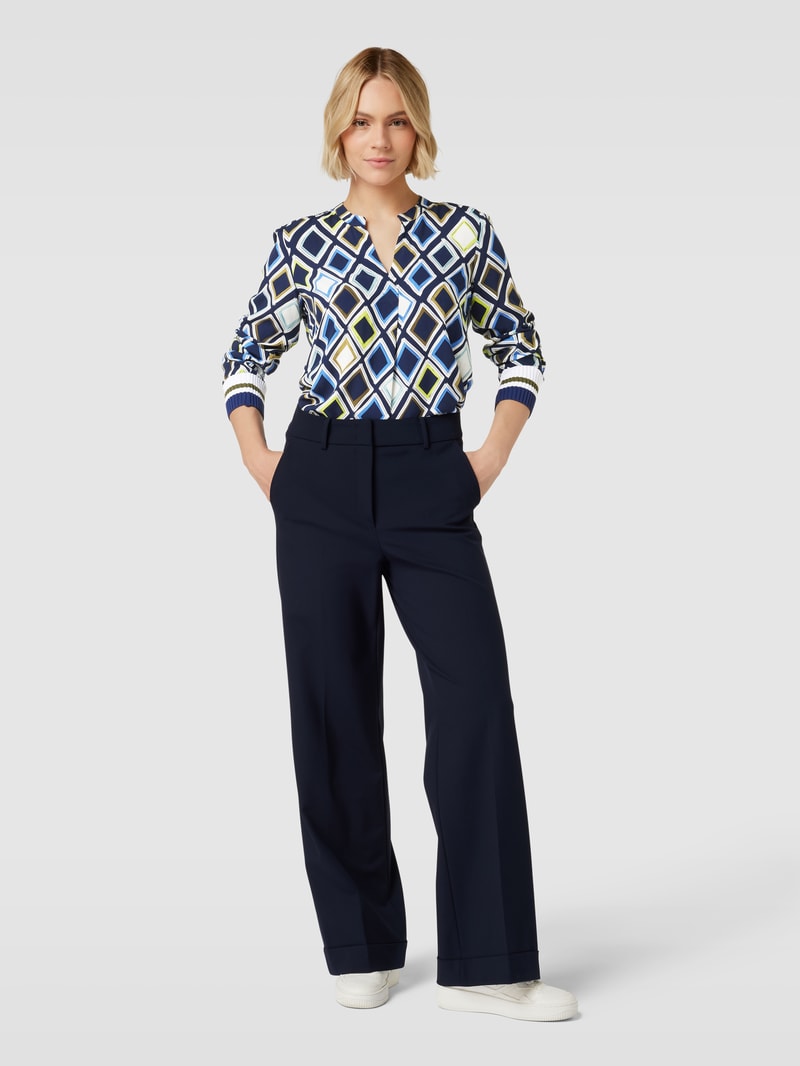 Blusenshirt mit Allover-Muster in marineblau