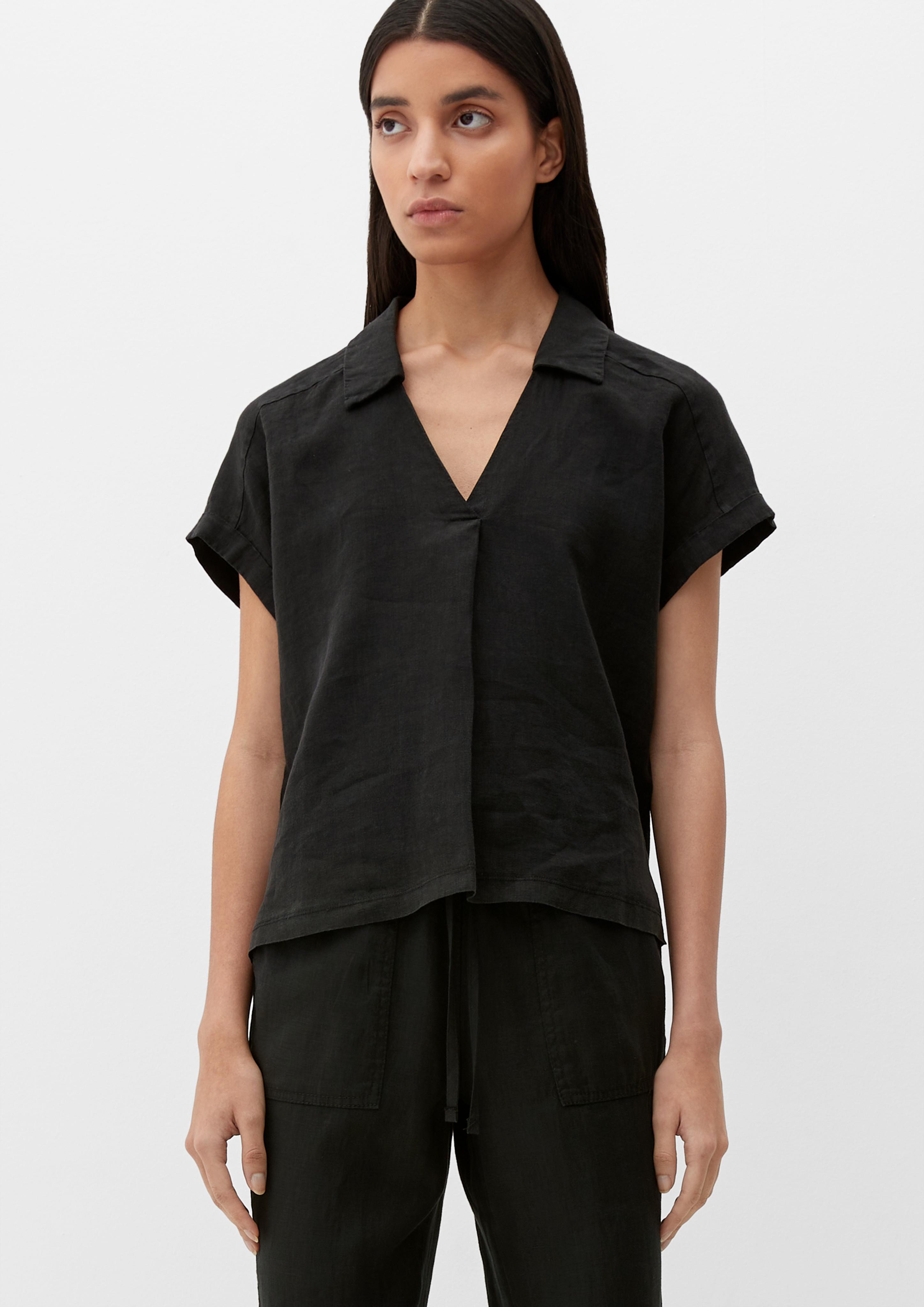 Blusenshirt mit Leinen-Front  2132144-9999