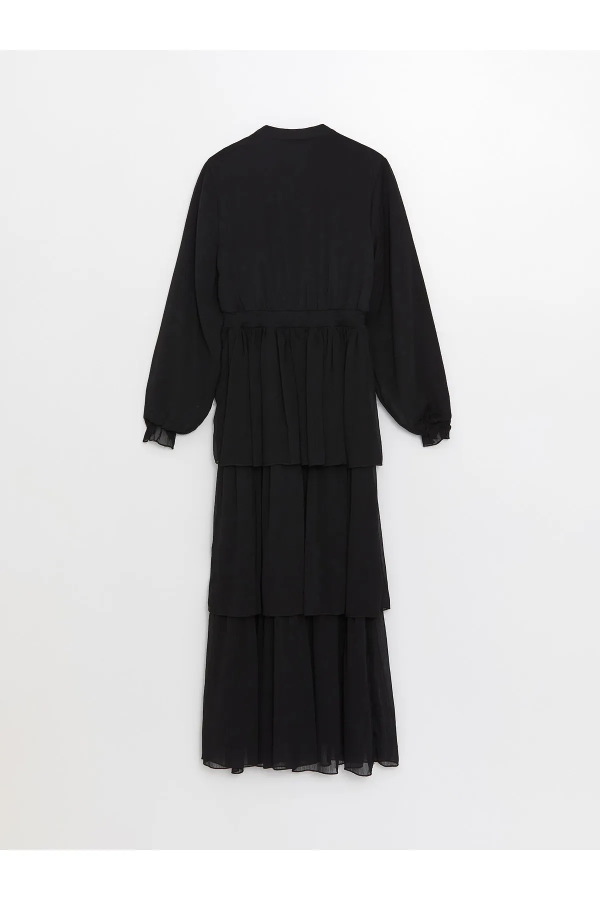 LC Waikiki  Prächtiges, gerades, langärmliges Damenkleid mit Kragen
