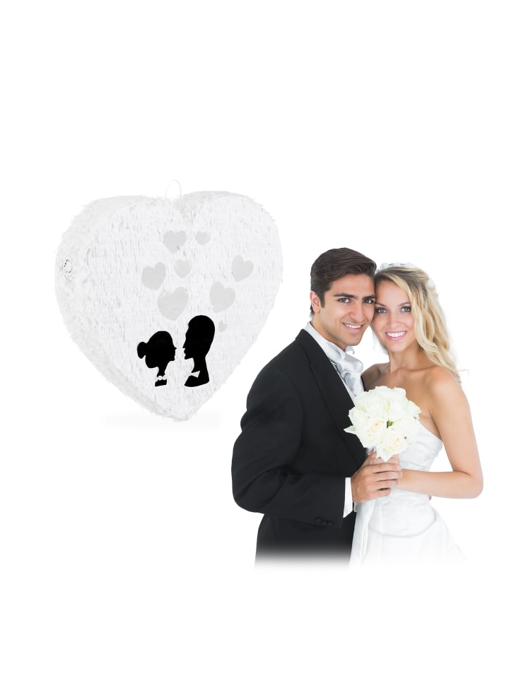 relaxdays Pinata Hochzeit in Weiß günstig kaufen onesize