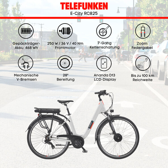 City E-Bike RC825, weiß