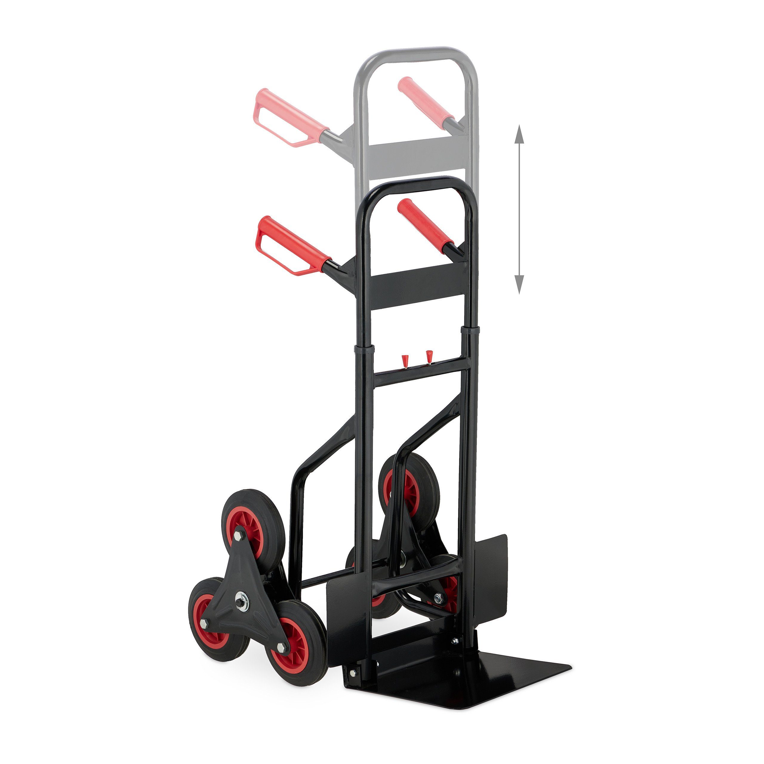 relaxdays Treppensackkarre Sackkarre Treppensteiger schwarz