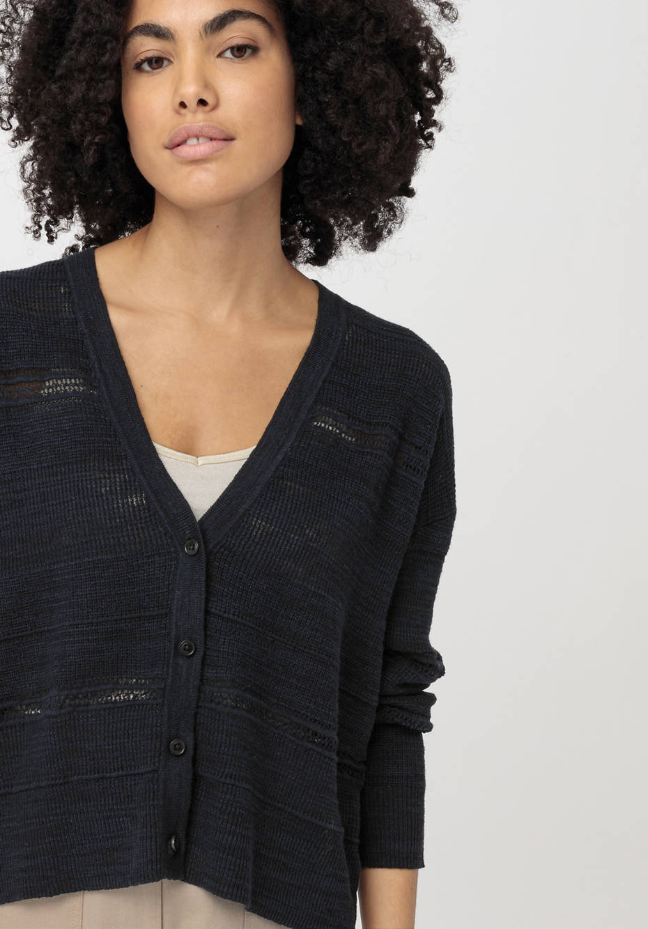 Strickjacke aus Leinen mit Bio-Baumwolle