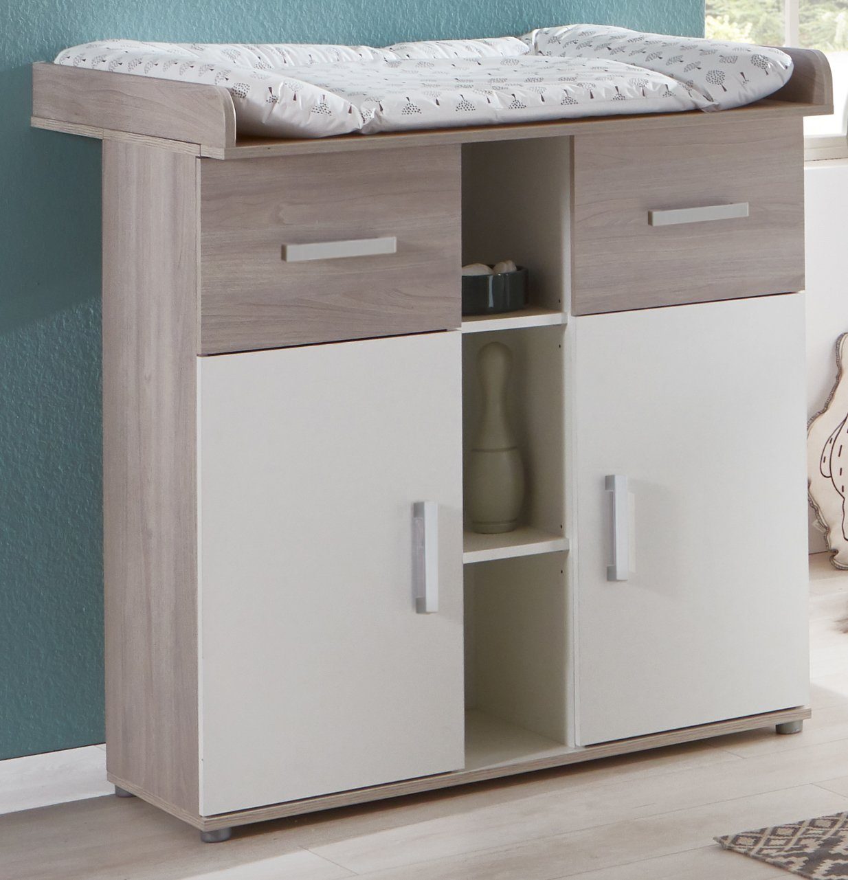arthur berndt Babyzimmer-Komplettset Lotti, (Set, 3-St., Kinderbett, Schrank, Wickelkommode), Made in Germany; mit Kinderbett, Schrank und Wickelkommode