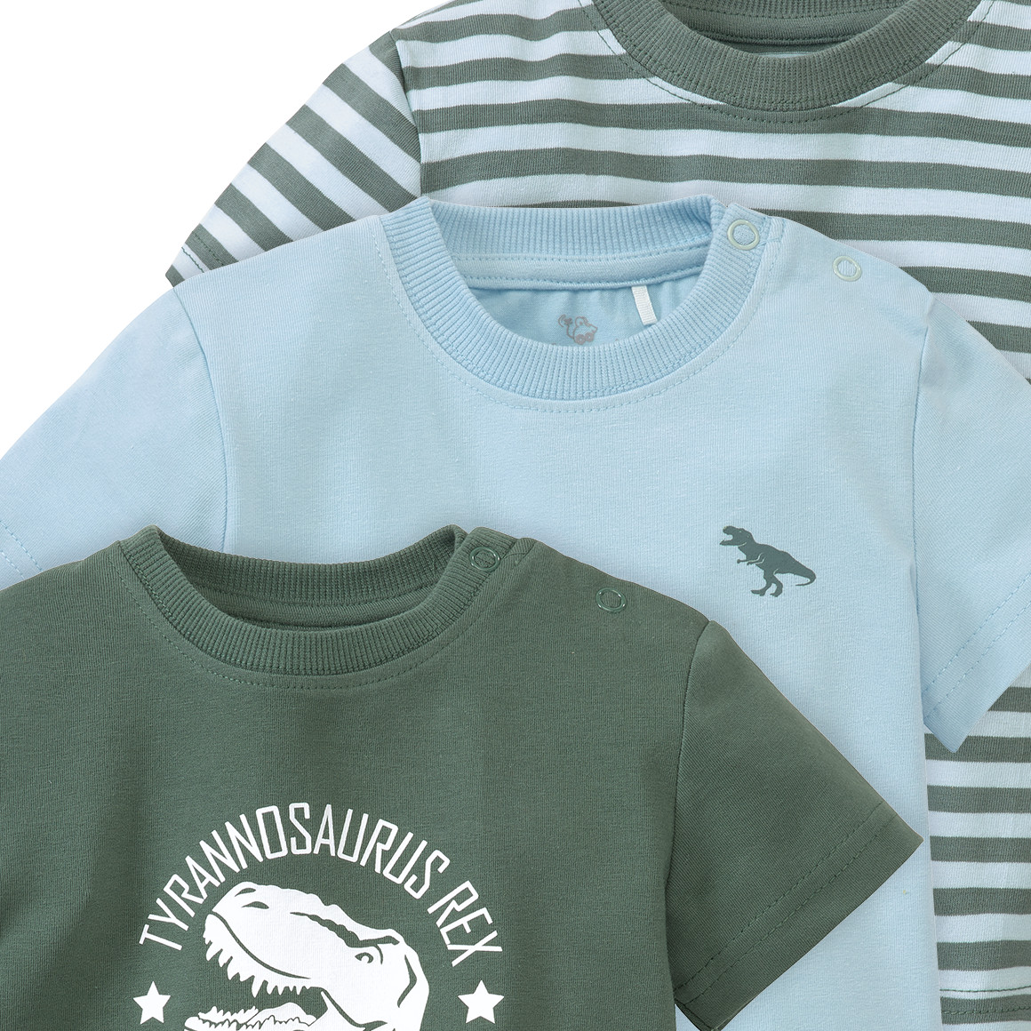 3 Baby T-Shirts in verschiedenen Dessins