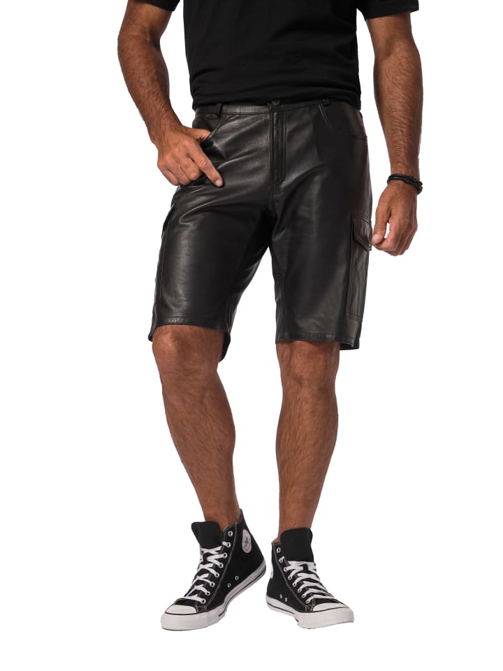 JP1880 Lederhose in schwarz günstig kaufen