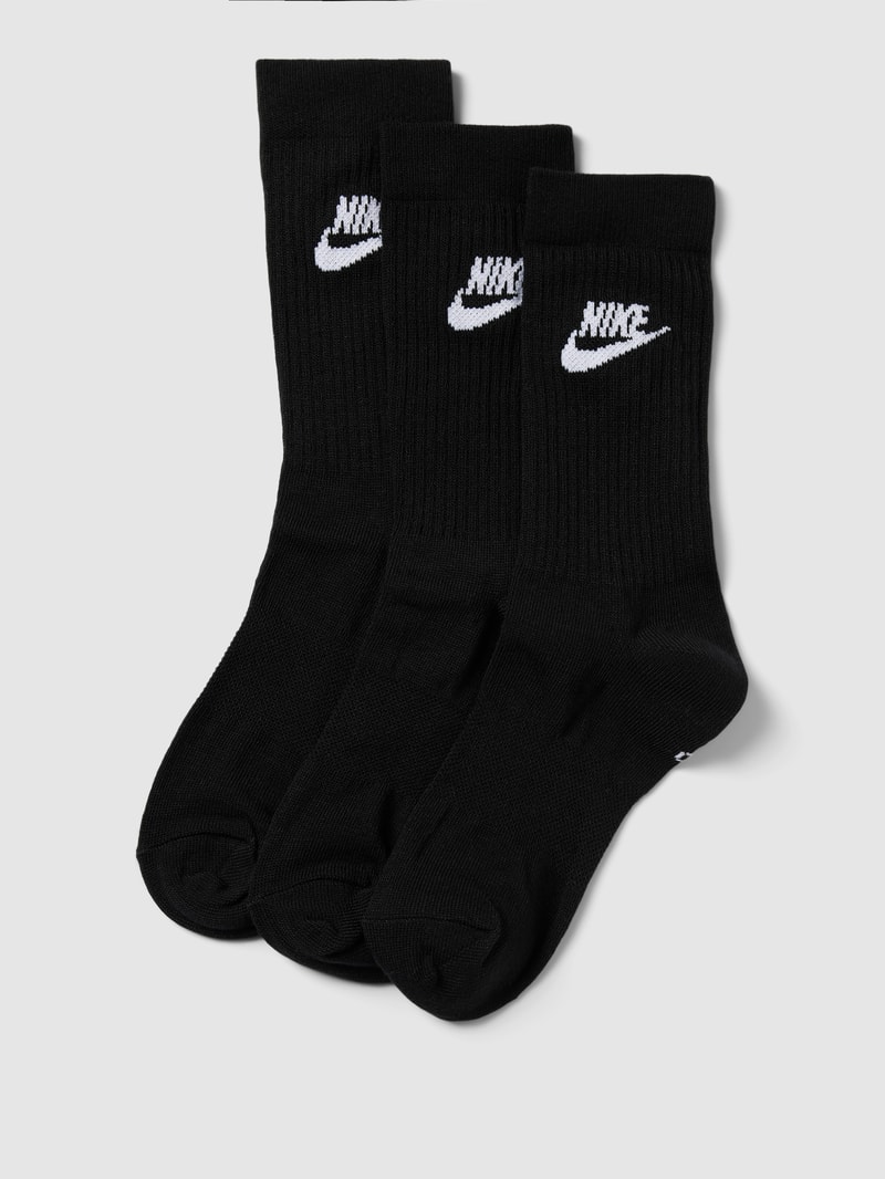 Socken mit Label-Details im 3er-Pack Modell 'Everyday' in schwarz