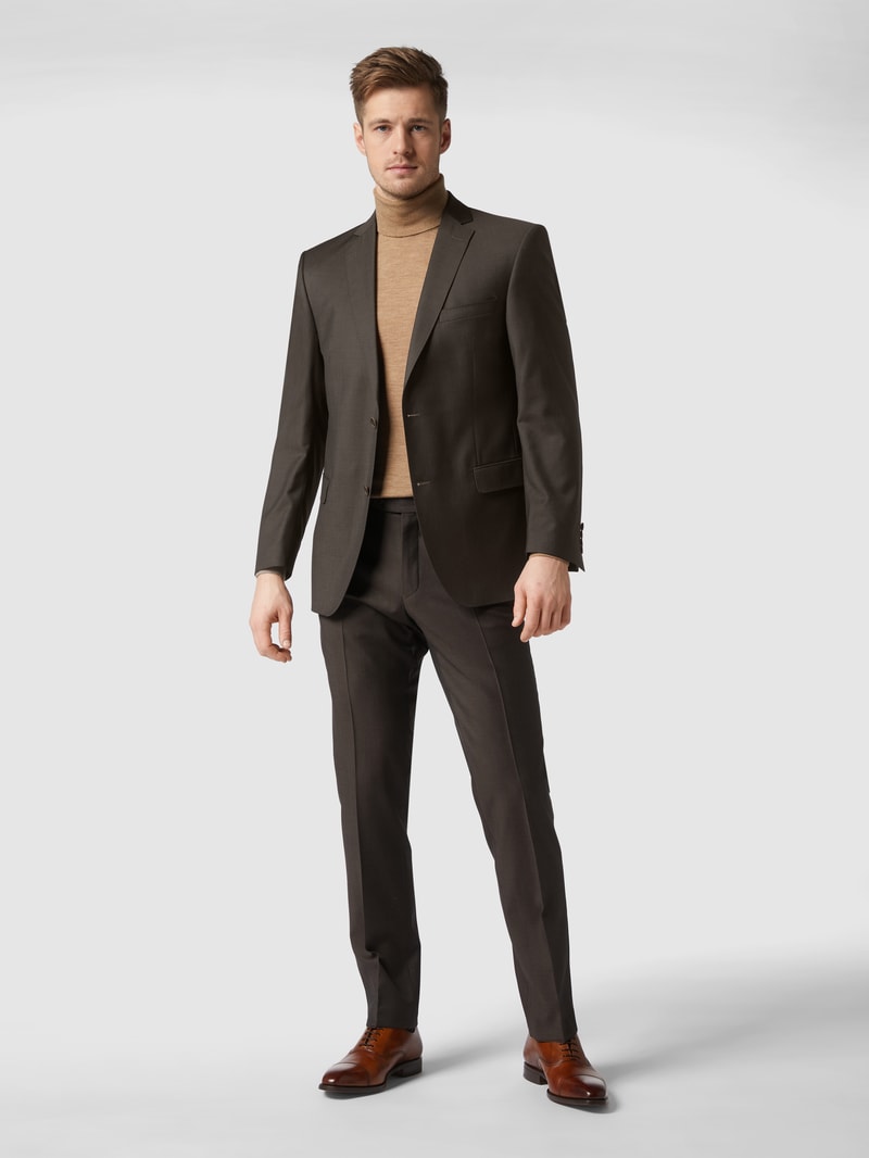 Modern Fit 2-Knopf-Sakko aus Schurwolle in mittelbraun