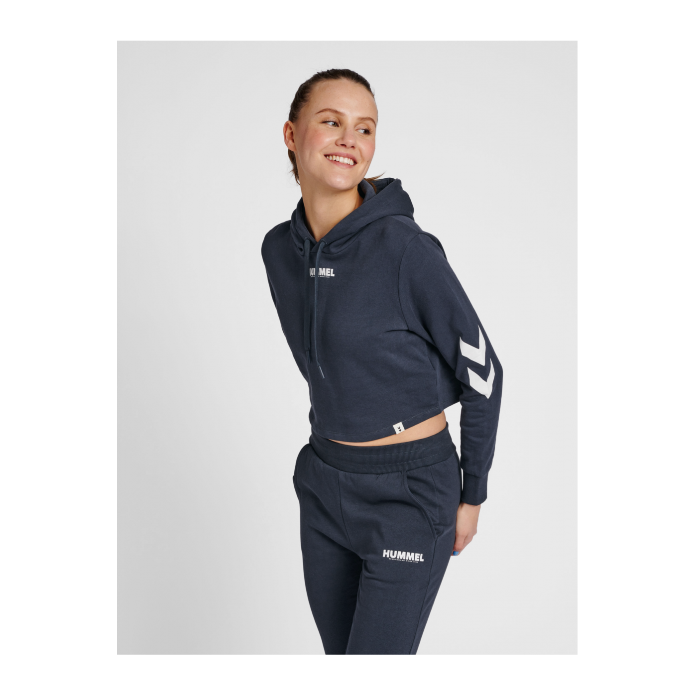 Hummel hmlLEGACY Cropped Hoody Damen Blau F7429