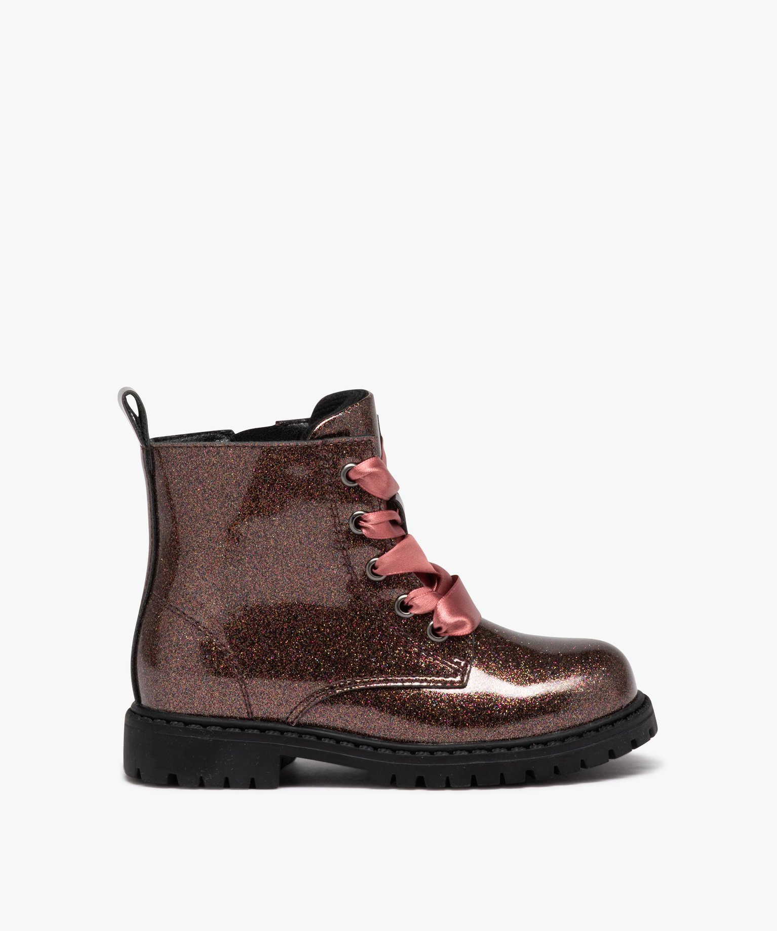 Boots fille vernies à paillettes du 25 au 30 noir | GEMO