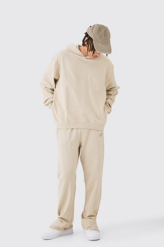 Gesteppter Oversize Trainingsanzug mit geteiltem Saum