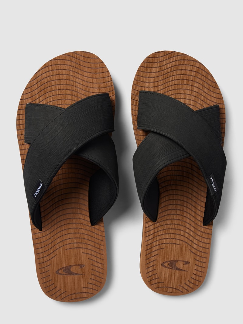 Slides mit Label-Details Modell 'KOOSH' in haselnuss braun
