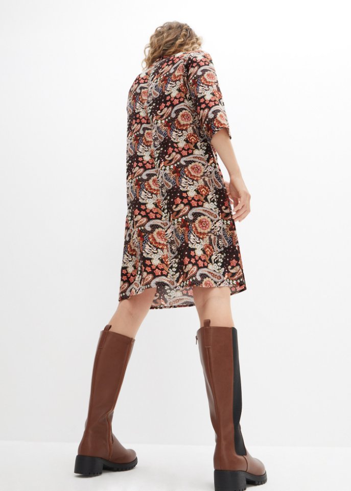Midikleid mit Paisleymuster in A-Linie