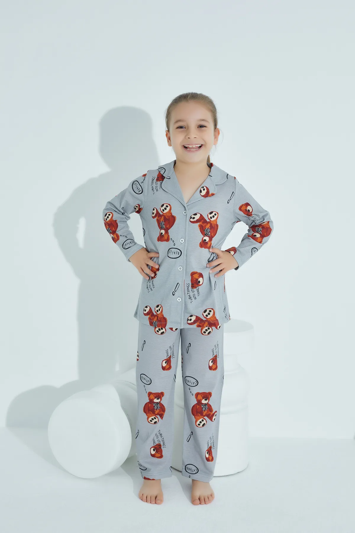STRAWBERRY  Pyjama-Set aus Baumwolle mit Knöpfen