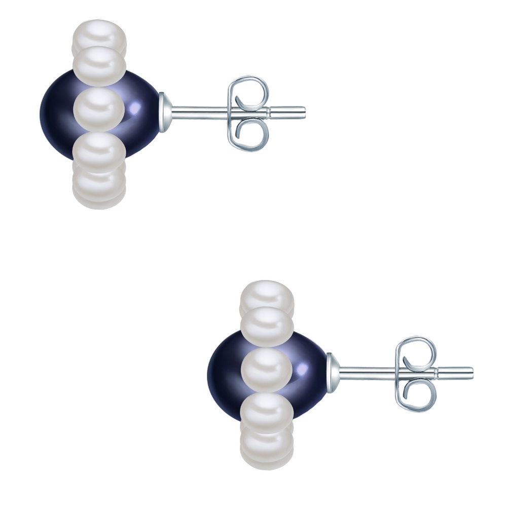 Valero Pearls Puce d'oreille en perle Fleur Perle de culture d'eau douce Perle de culture d'eau Boucles d'oreilles
