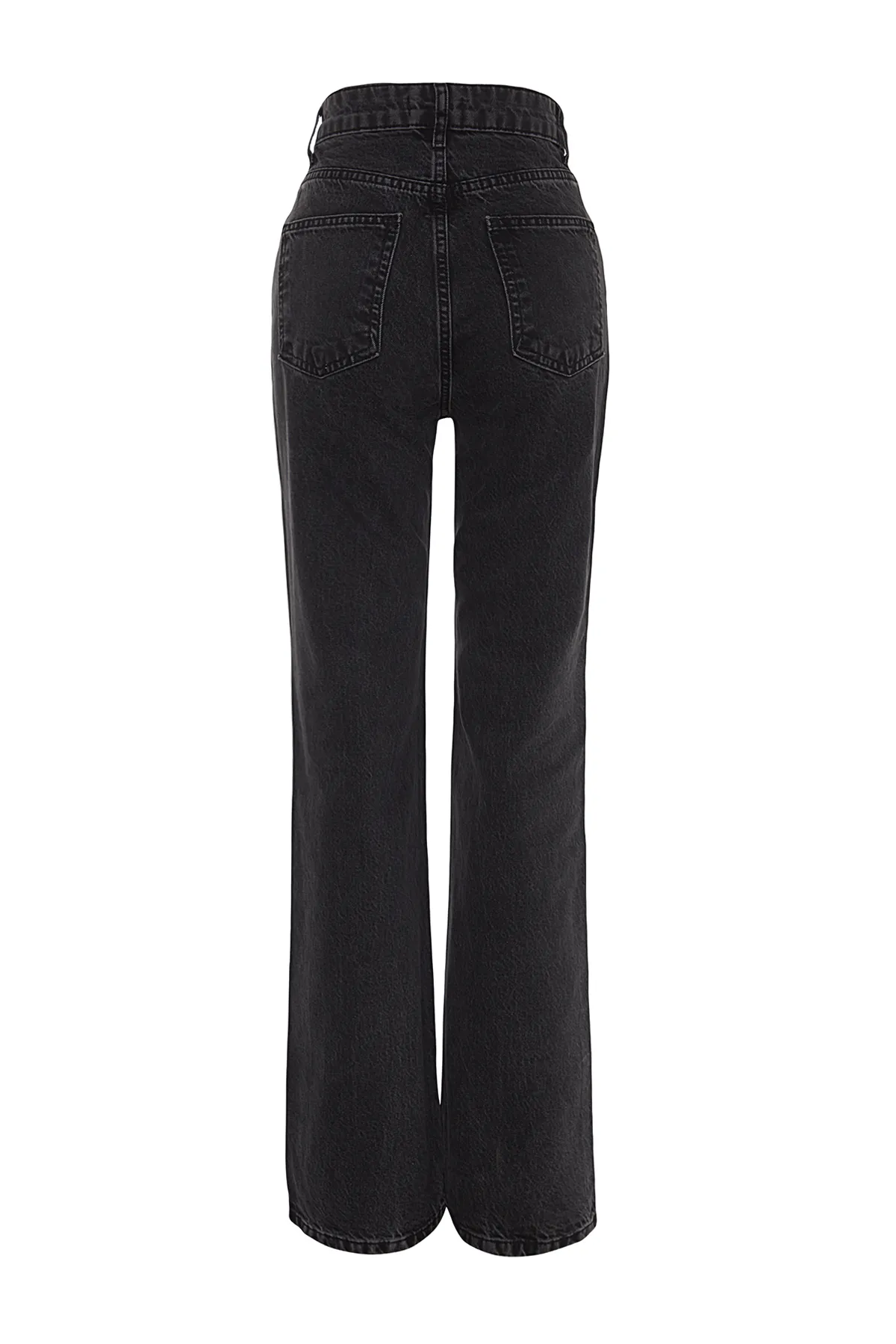 Trendyol Collection  Anthrazitfarbene Jeans mit hoher Taille und weitem Bein TWOAW24JE00089