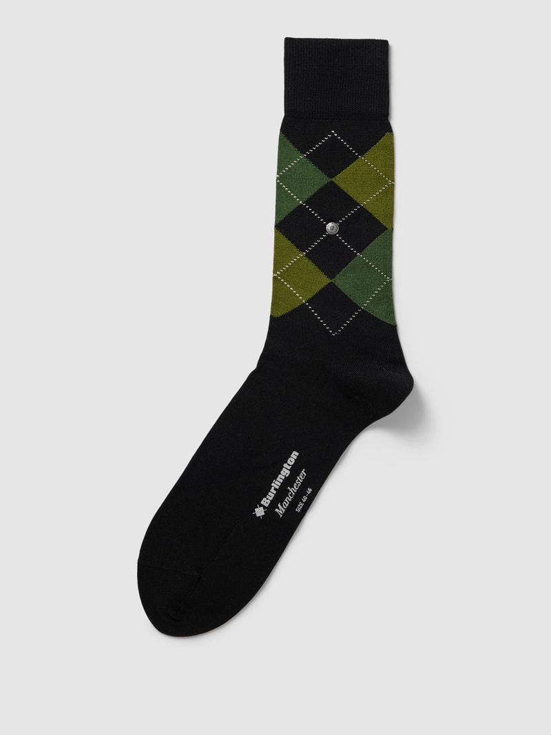 Socken mit Label-Print Modell 'MANCHESTER' in schwarz