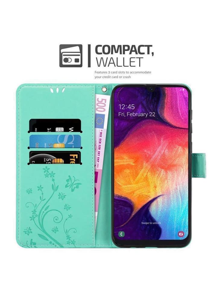 cadorabo Hülle für Samsung Galaxy A50 4G/A50s/ A30s Blumen in FLORAL TÜRKIS günstig kaufen onesize