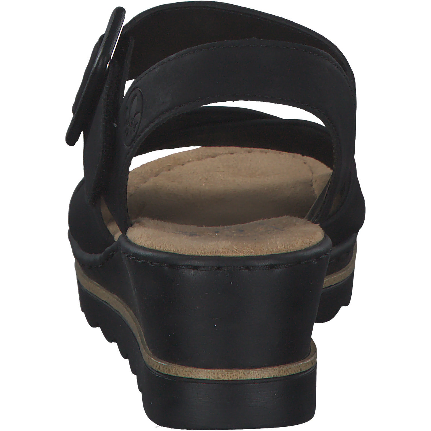Rieker 67463, Plateau-Sandaletten, Damen, schwarz