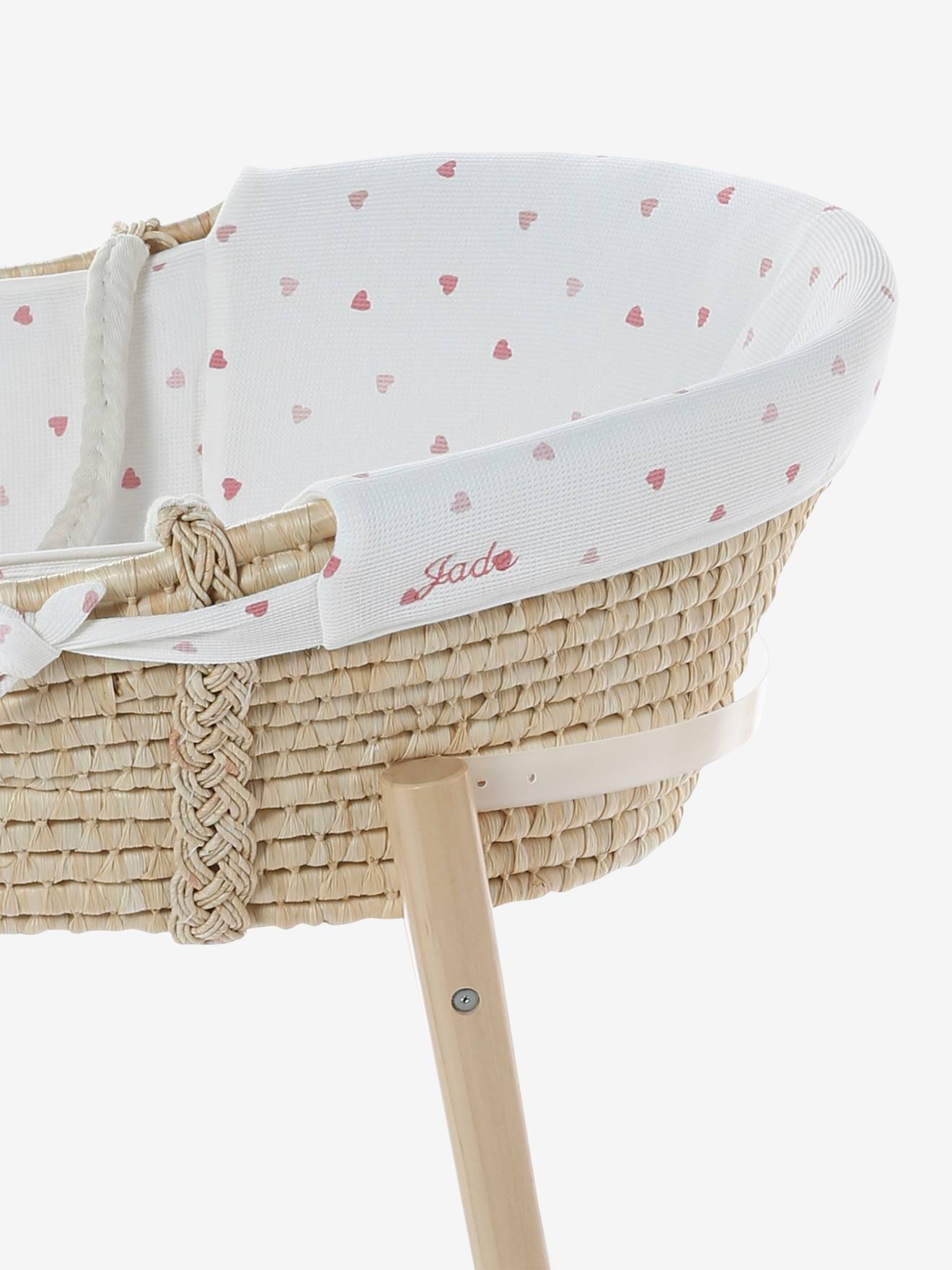 Vertbaudet Bezug für Baby Tragetasche, personalisierbar - mehrfarbig bedruckt/herzen