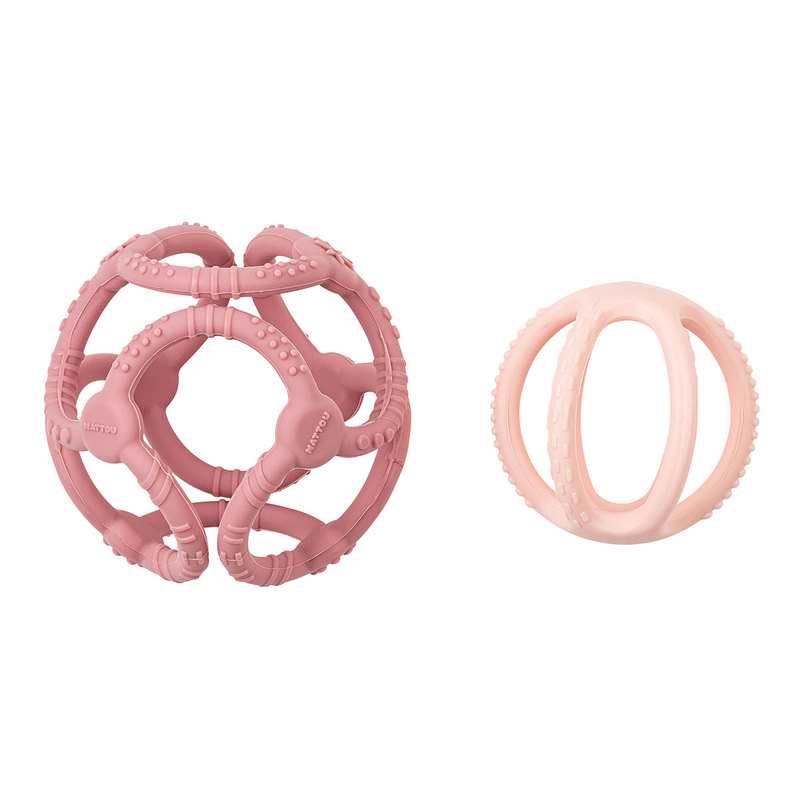 Set de 2 balles en silicone rose Nattou