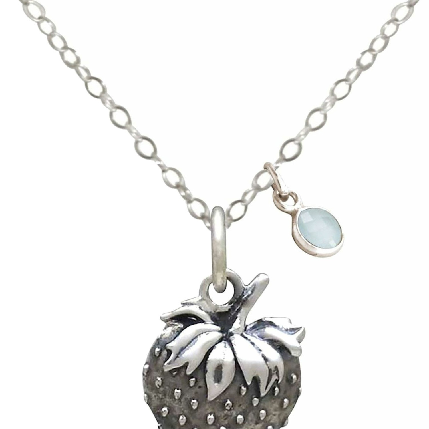 Kette mit Anhänger 'Erdbeere Chalcedon'