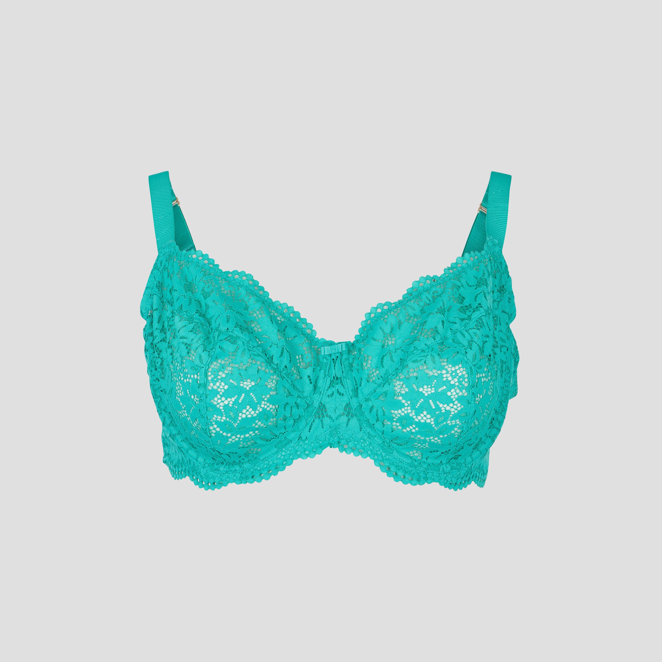 Soutien-gorge emboîtant dentelle vert menthe femme grande taille | La Halle