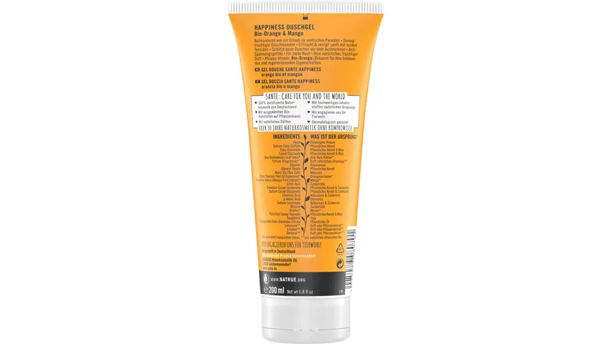 SANTE HAPPINESS Duschgel Bio-Orange & Mango 200 ml
