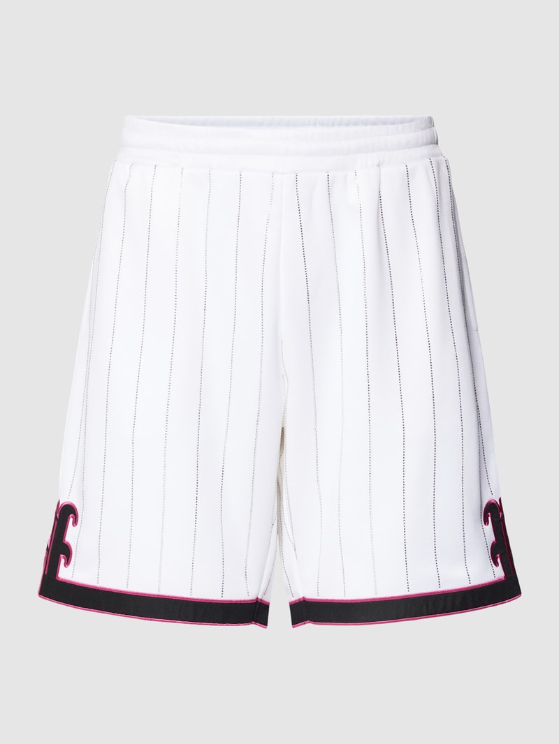 Shorts mit Strasssteinbesatz in weiß