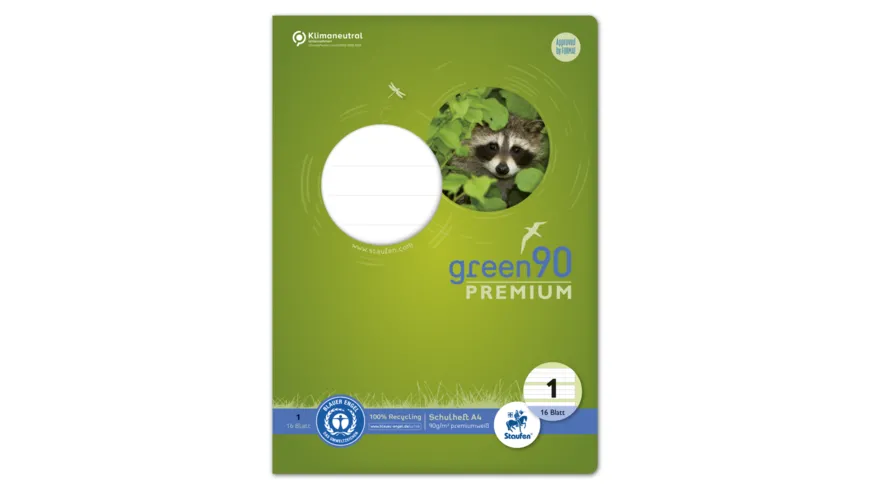 Ursus Green Premium Heft A4 16 Blatt Lineatur 1 farbig
