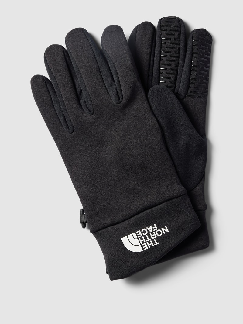Handschuhe mit Label-Print in schwarz