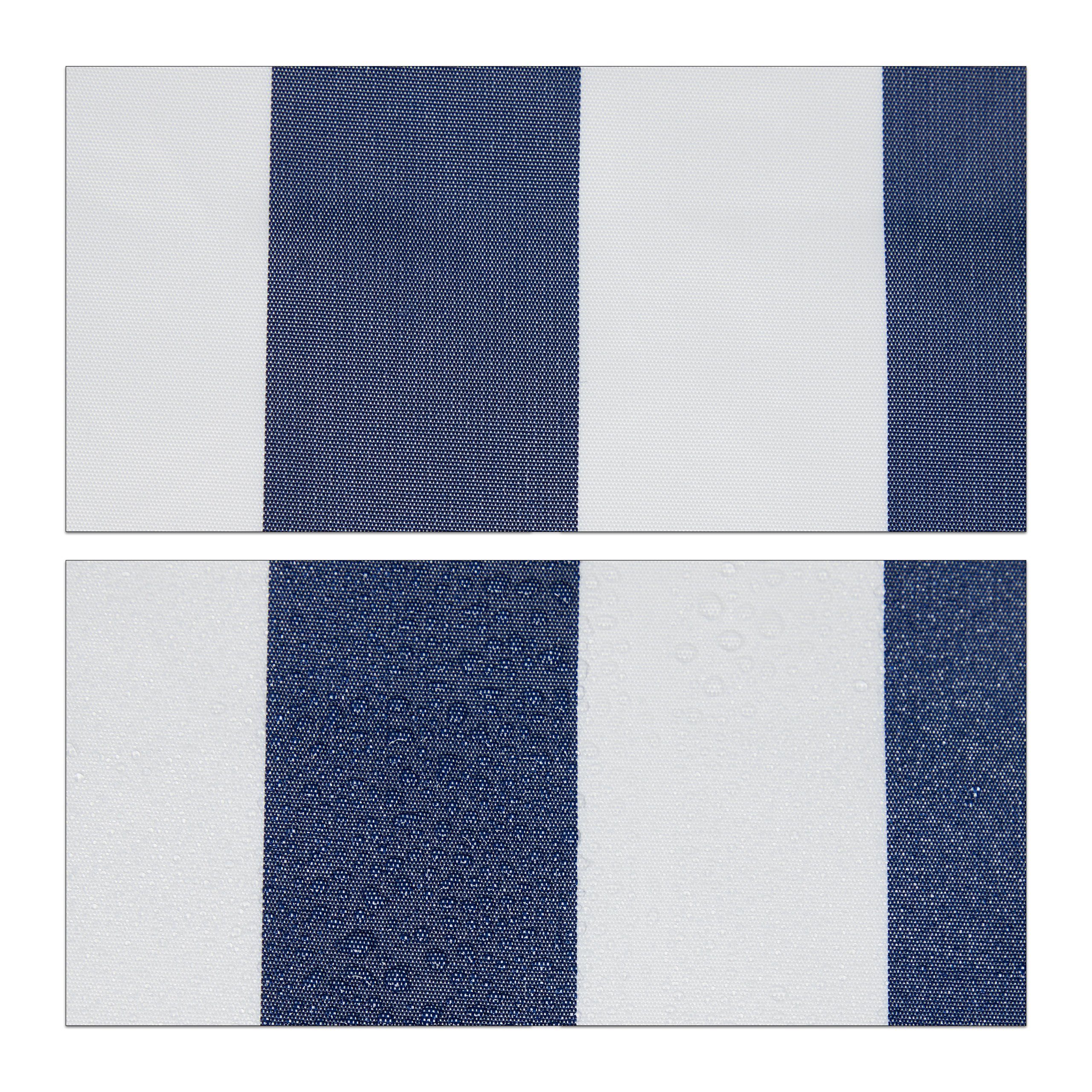 relaxdays Klemmmarkise Klemmmarkise blau weiß 250 x 120 cm