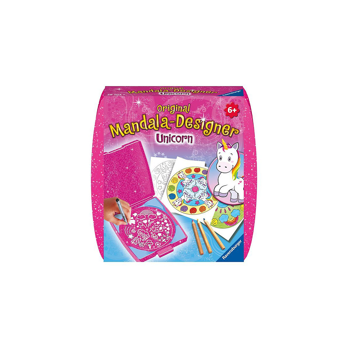 Mandala-Designer® Mini Set mit 1 Schablone, Einhorn