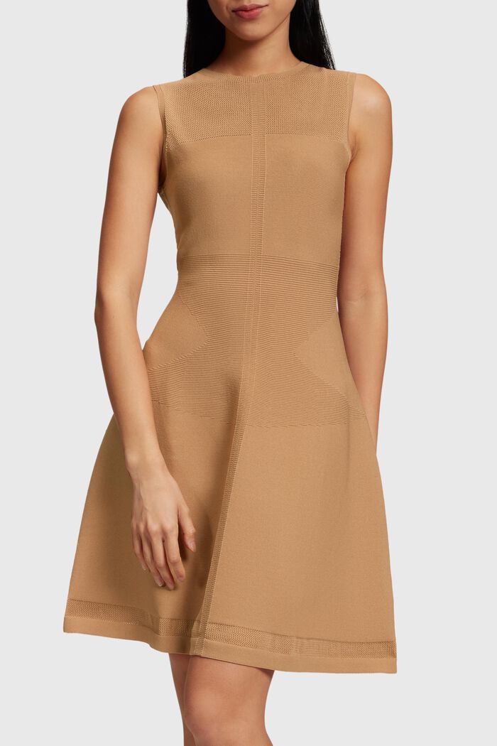 Nahtloses Mesh-Strickkleid