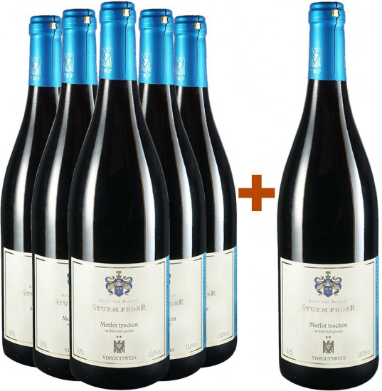 5+1 Paket Schozach Merlot ** trocken + Gewinnspiel für Hotelübernachtung - Weingut Graf von Bentzel-Sturmfeder