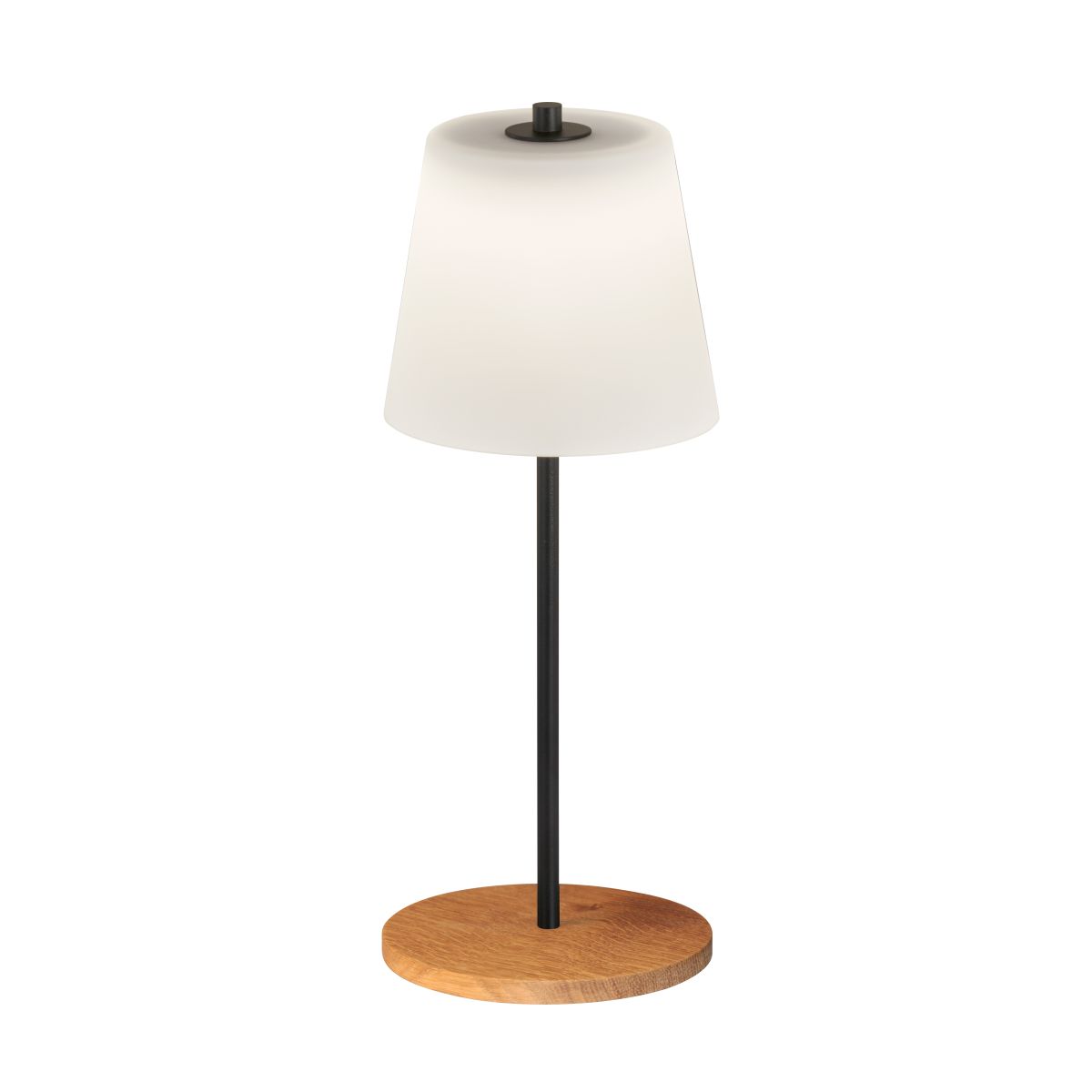 Fischer & Honsel Akku Tischlampe Shine-Wood Opalweiß