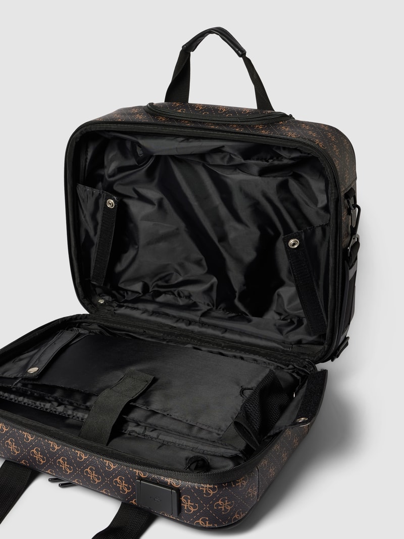 Trolley mit Allover-Muster Modell 'VEZZOLA' in dunkelbraun