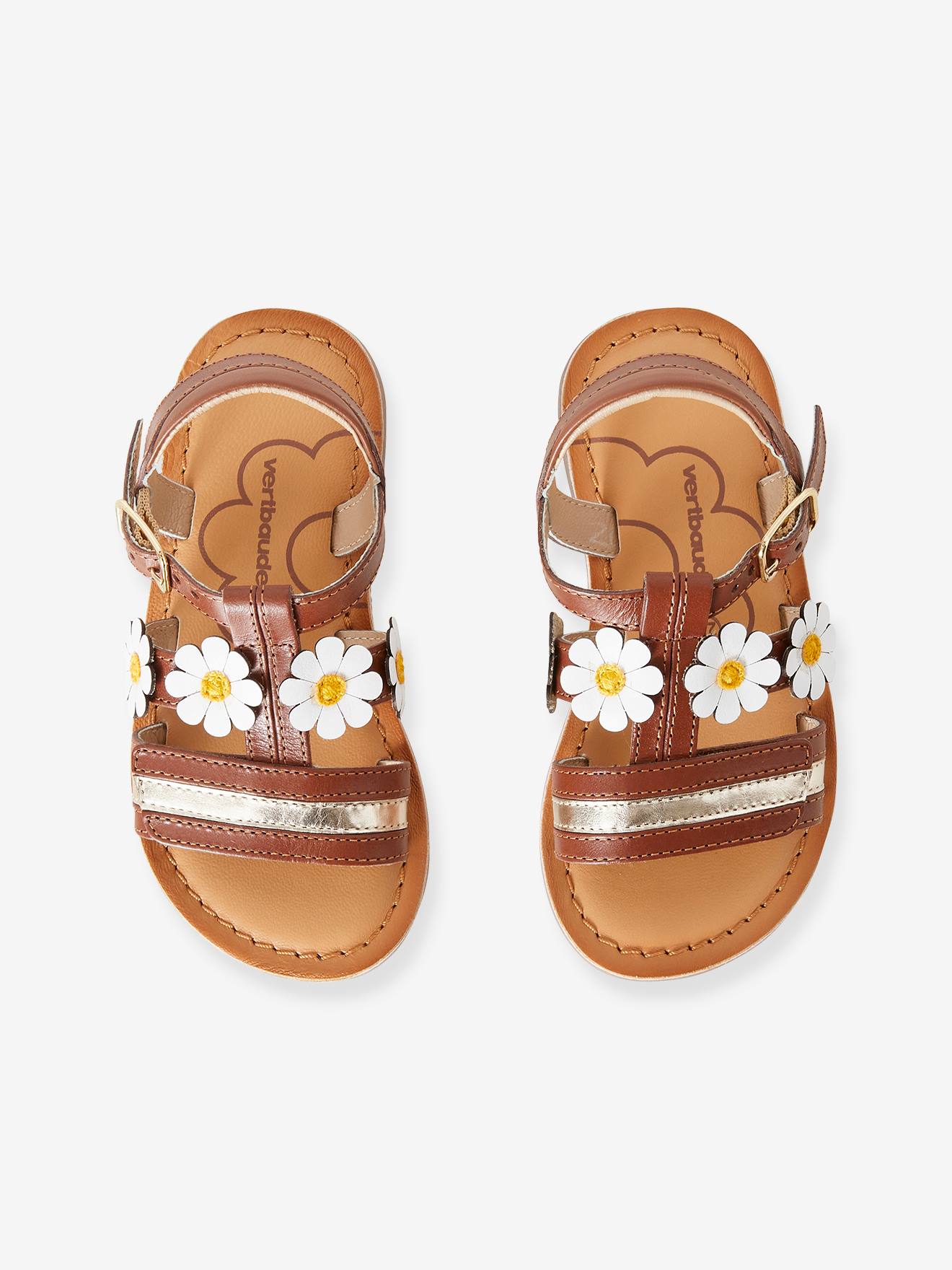 Sandales cuir fille collection maternelle camel