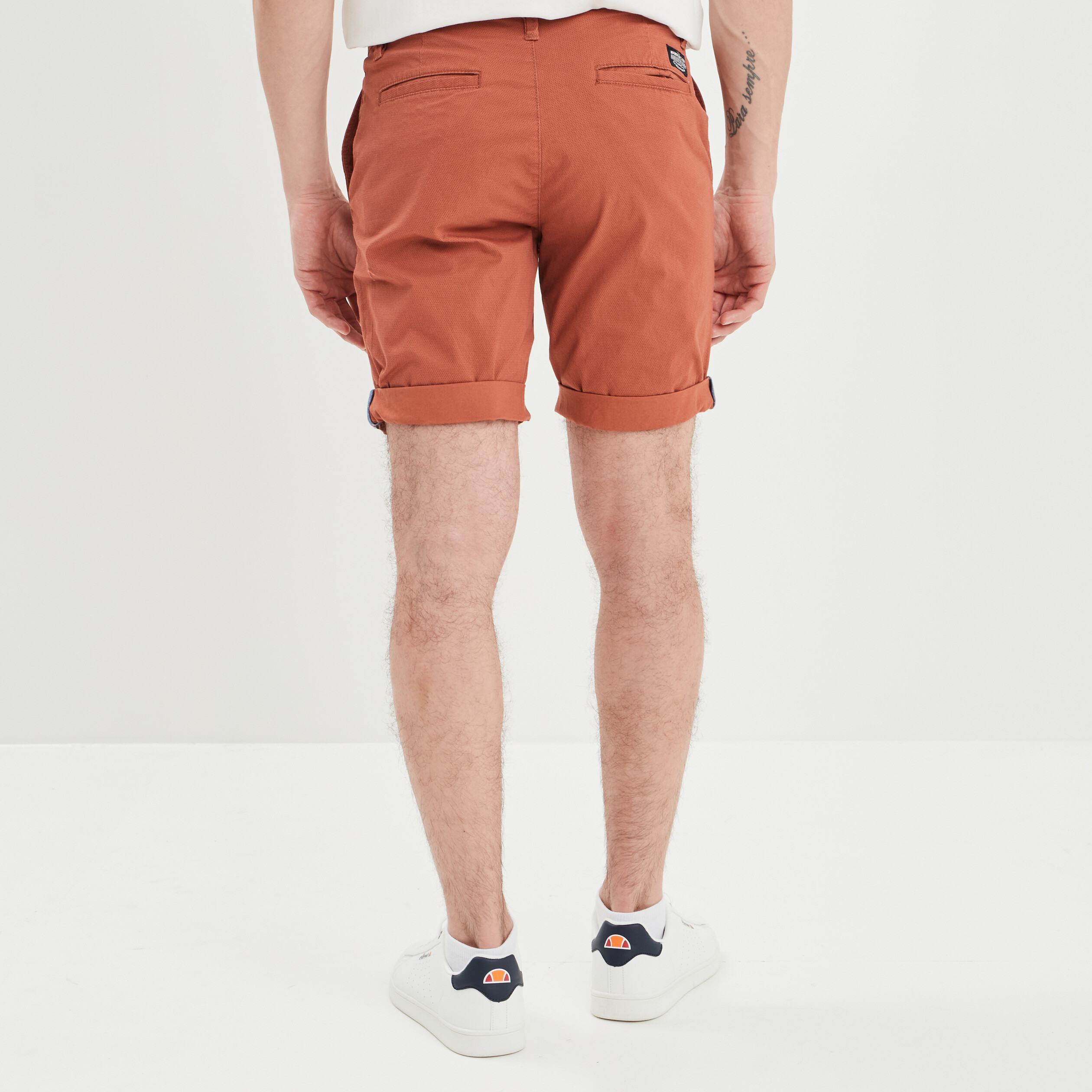 Bermuda chino droit Creeks terracotta homme | La Halle