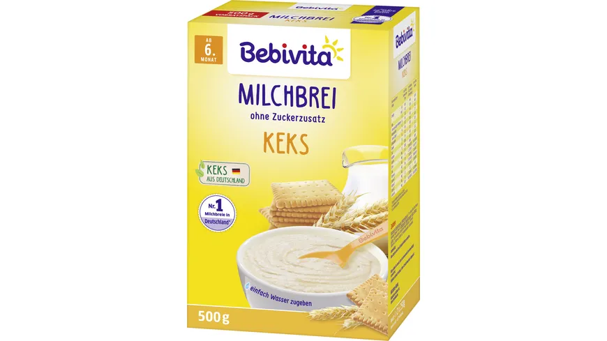 Bebivita Milchbreie ohne Zuckerzusatz Milchbrei Keks 500 g