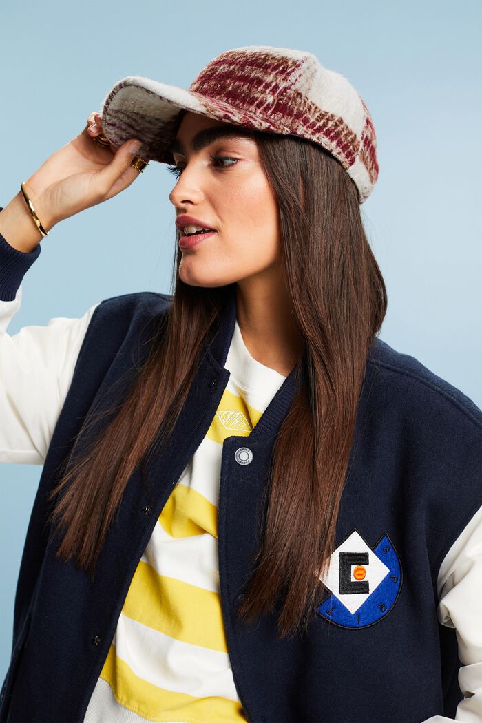 Karierte Basecap in Brushed-Optik